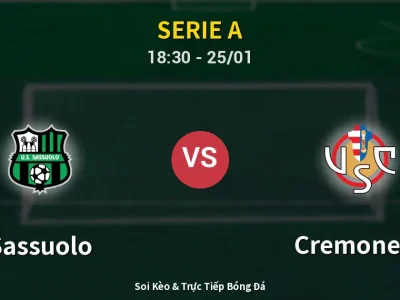 Kết Quả: Sassuolo 1-0 Cremonese – Highlight & Bàn Thắng | Serie A