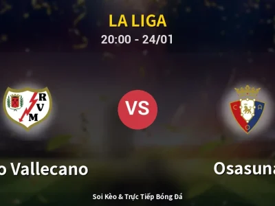 Soi Kèo Rayo Vallecano vs Osasuna – 20:00 24/01 | Nhận Định, Dự Đoán Tỷ Số