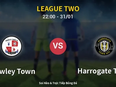 Soi Kèo Crawley Town vs Harrogate Town – 22:00 31/01 | Nhận Định, Dự Đoán Tỷ Số