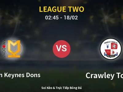 Kết Quả: Milton Keynes Dons 0-0 Crawley Town – Highlight & Bàn Thắng | League Two