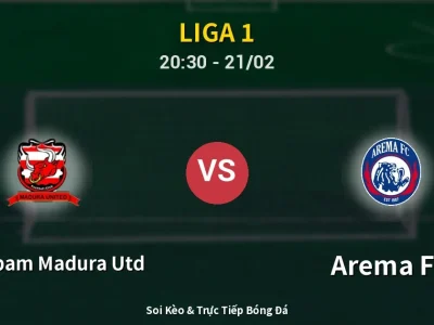 🔴 Trực Tiếp: Persepam Madura Utd 2-2 Arema FC – Link Xem Liga 1 (Full HD)