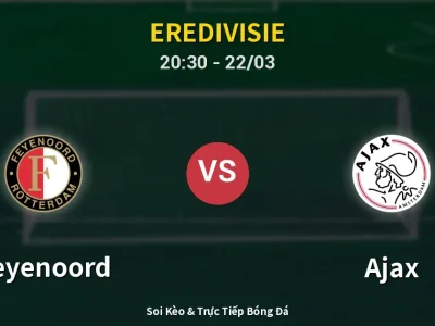 🔴 Trực Tiếp: Feyenoord 0-0 Ajax – Link Xem Eredivisie (Full HD)