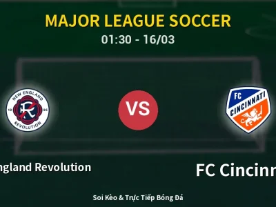 Kết Quả: New England Revolution 6-1 FC Cincinnati – Highlight & Bàn Thắng | Major League Soccer