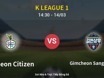 Kết Quả: Daejeon Citizen 1-1 Gimcheon Sangmu FC – Highlight & Bàn Thắng | K League 1