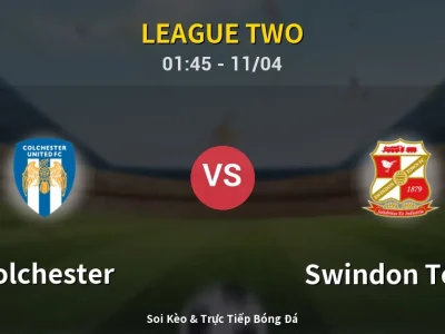 Soi Kèo Colchester vs Swindon Town – 01:45 11/04 | Nhận Định, Dự Đoán Tỷ Số