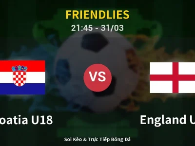 Soi Kèo Croatia U18 vs England U18 – 21:45 31/03 | Nhận Định, Dự Đoán Tỷ Số