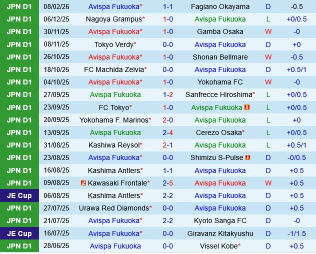 Avispa Fukuoka vs Cerezo Osaka